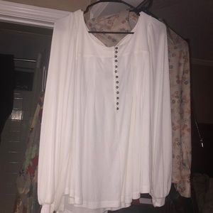 Free People peasant blouse boho with balloon sleeves nwt size large